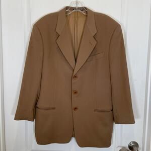 Armani‎ Collezioni 100% Cashmere Blazer Jacket Camel Tan Barney's NY Career 10 M